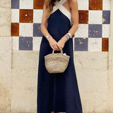 Ariana - Vestido maxi cruzado, respirável e confortável