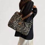 Galga - Mala de Compras em Lona com Estampado de Leopardo