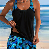 Tankini Top Sem Mangas Corte Quadrado