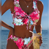 Bikinis Blumen Leopardo Patchwork