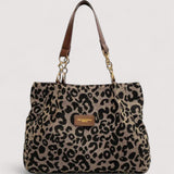 Galga - Mala de Compras em Lona com Estampado de Leopardo