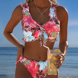 Bikinis Blumen Leopardo Patchwork
