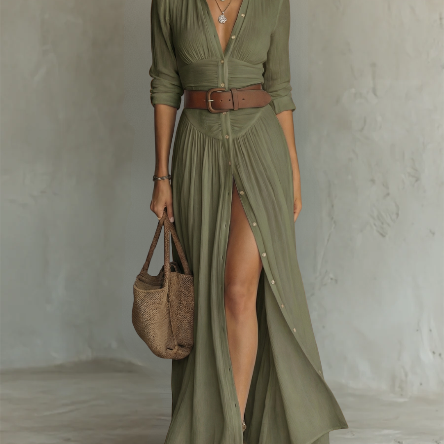 Francisca - Vestido maxi de linho