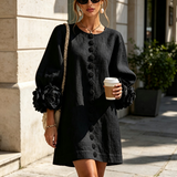 Amara - Mini Robe Elegante com Botões Florais