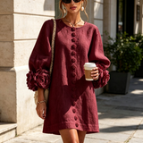Amara - Mini Robe Elegante com Botões Florais