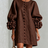 Amara - Mini Robe Elegante com Botões Florais