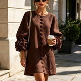 Amara - Mini Robe Elegante com Botões Florais