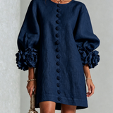 Amara - Mini Robe Elegante com Botões Florais