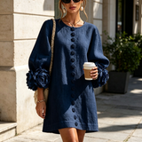 Amara - Mini Robe Elegante com Botões Florais