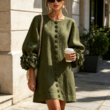 Amara - Mini Robe Elegante com Botões Florais