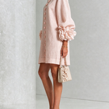 Amara - Mini Robe Elegante com Botões Florais