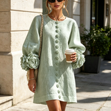 Amara - Mini Robe Elegante com Botões Florais