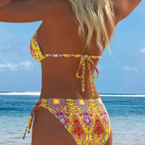 Emília - Biquíni colorido com alças e estampado