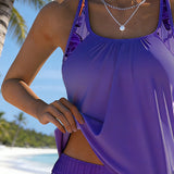 Tankini Estilo Elegante Impressão Marítima
